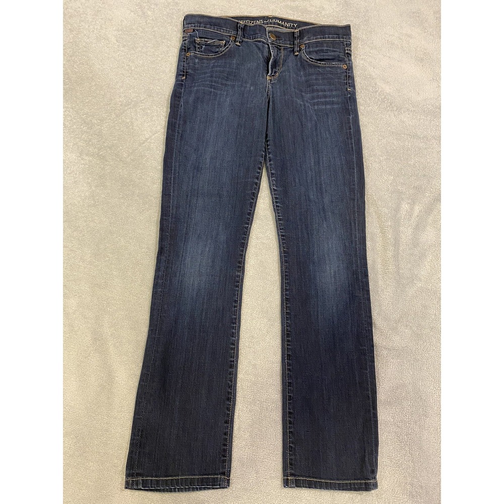 Citizens of Humanity Women's 28/30.5x30 Blue Ava Low Rise Straight Leg Jeans USA